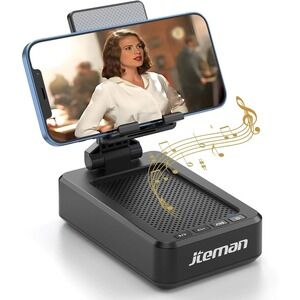 Cell Phone Stand with Wireless Bluetooth Speaker and Anti-Slip Base HD Surround